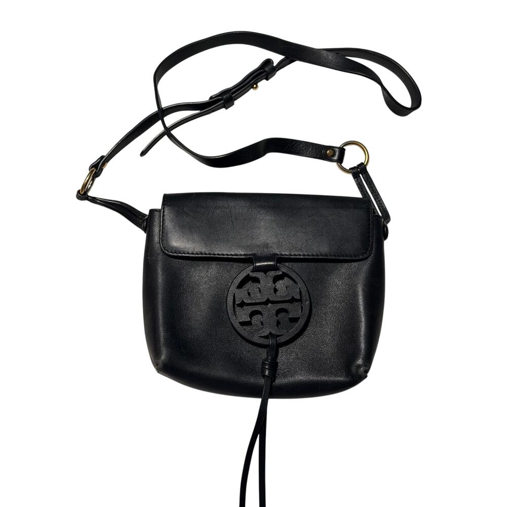 black leather tory burch miller crossbody bag